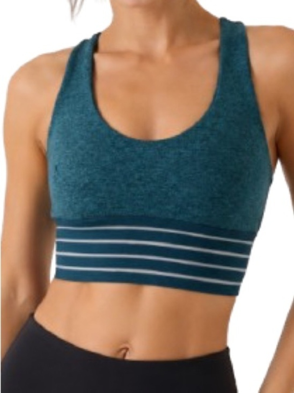 Bombshell Sportswear Teal Strappy Back Sports Bra XS Made USA Athletic Crop Top